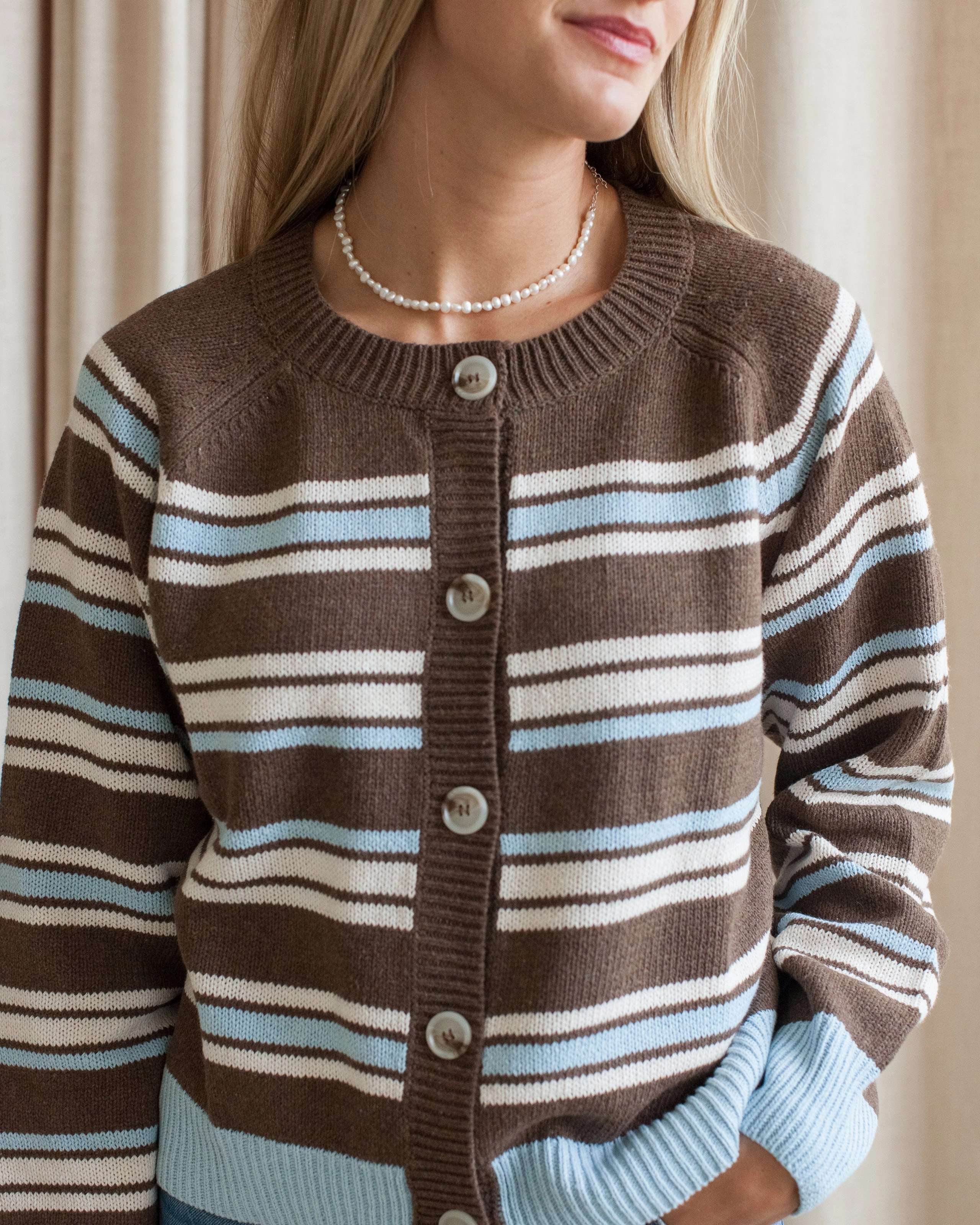 Diagonal Pocket Placement Wellesley Cardigan