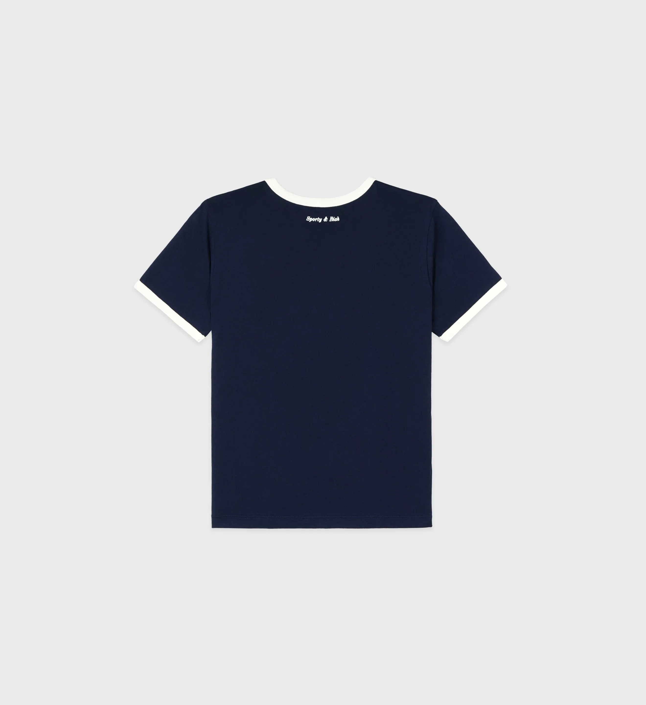 Wellness Club Ringer Tee - Navy/Cream