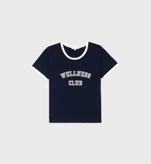 Wellness Club Ringer Tee - Navy/Cream