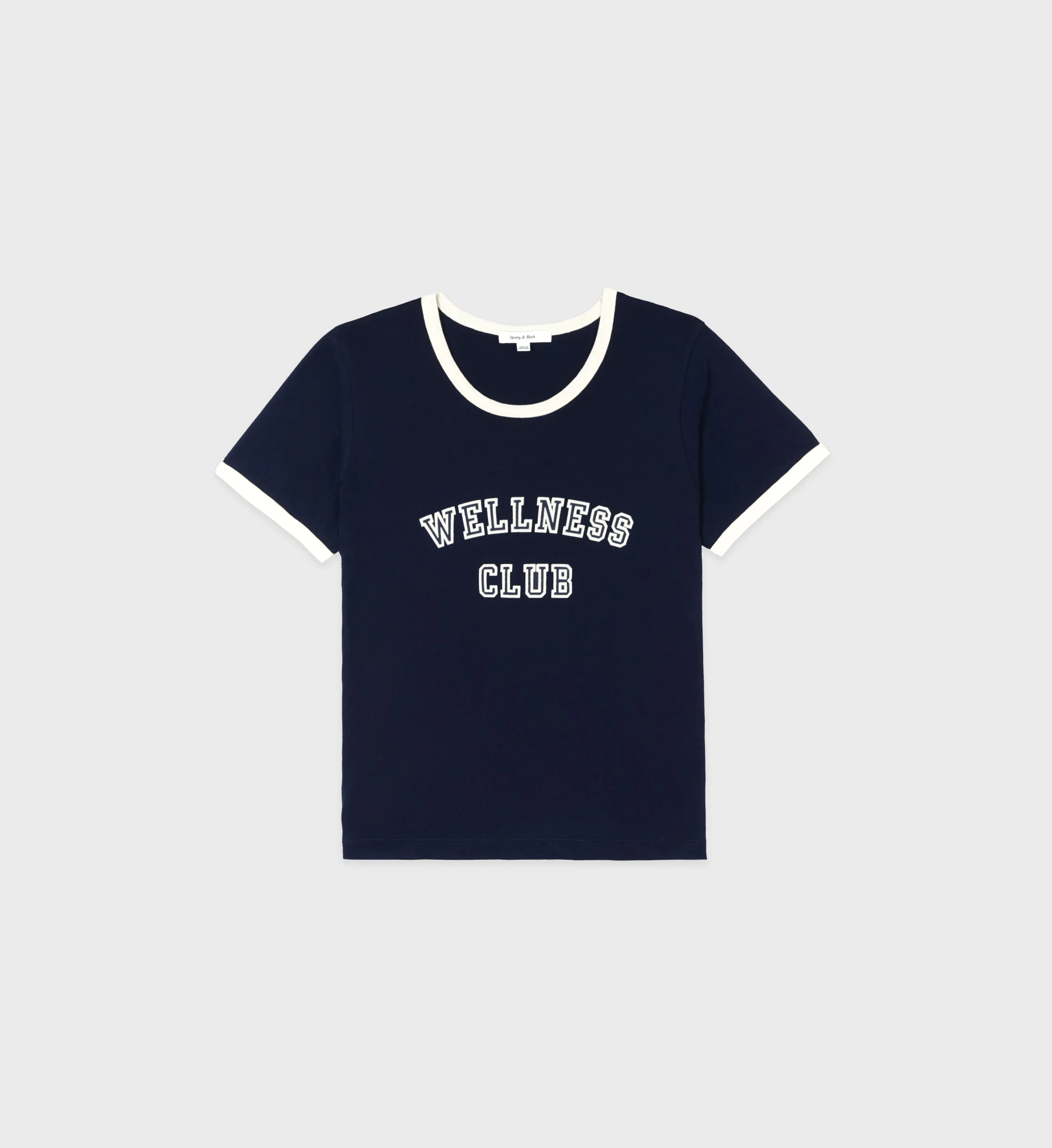 Wellness Club Ringer Tee - Navy/Cream