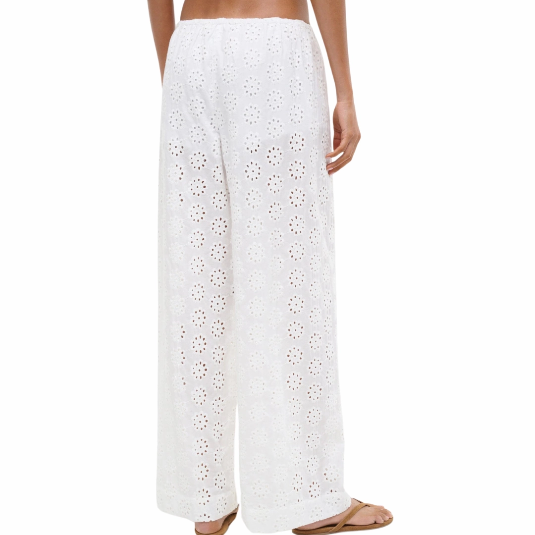 Abrasion Resistant Material ResilientElasticBand White Eyelet Bonfire Pant