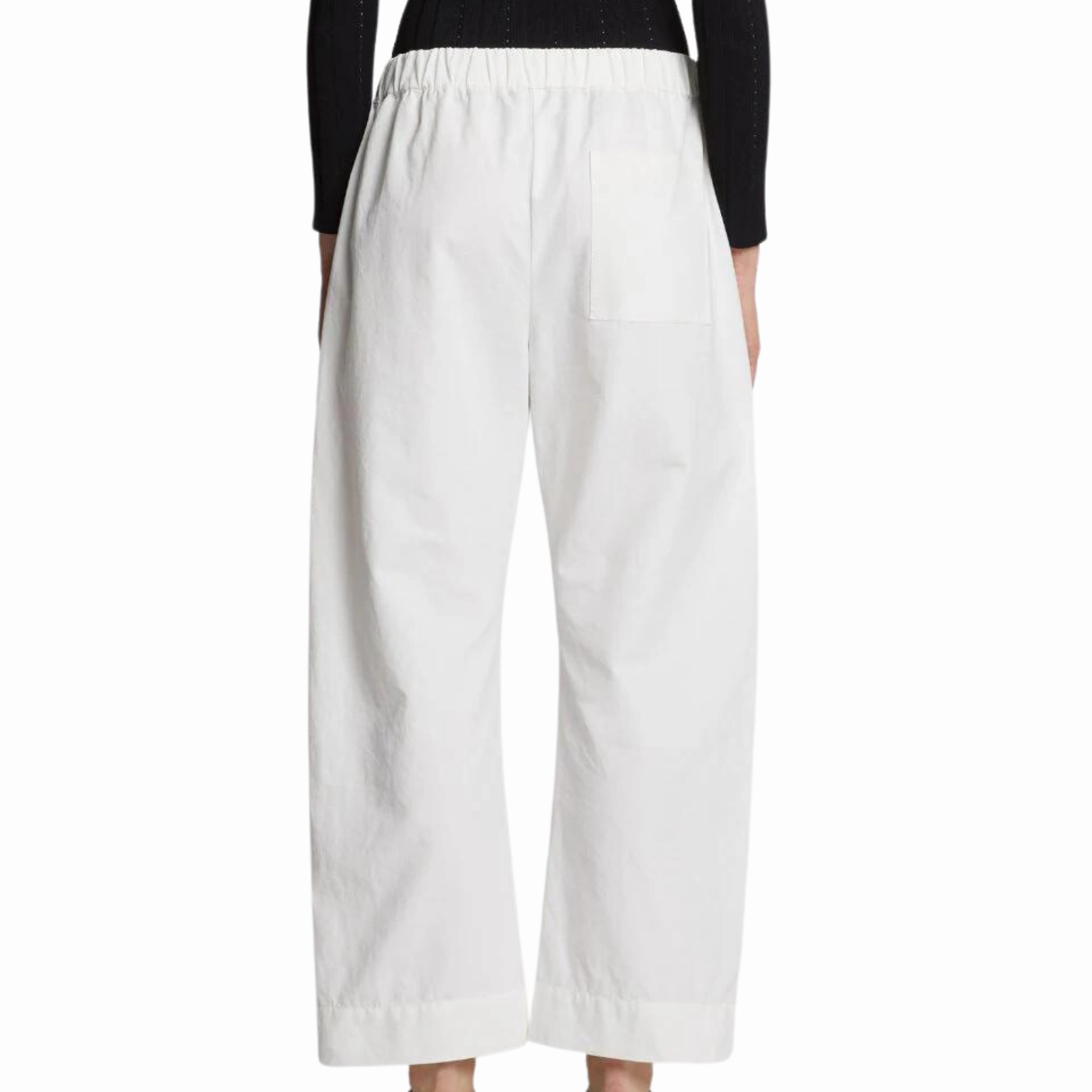 Body Shape NonRestrictiveCut White Solid Cotton Linen Easy Pant