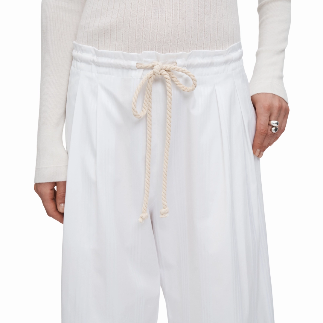 Comfort Fit Wear HighDensityWeave White Stripe Drawstring Pant