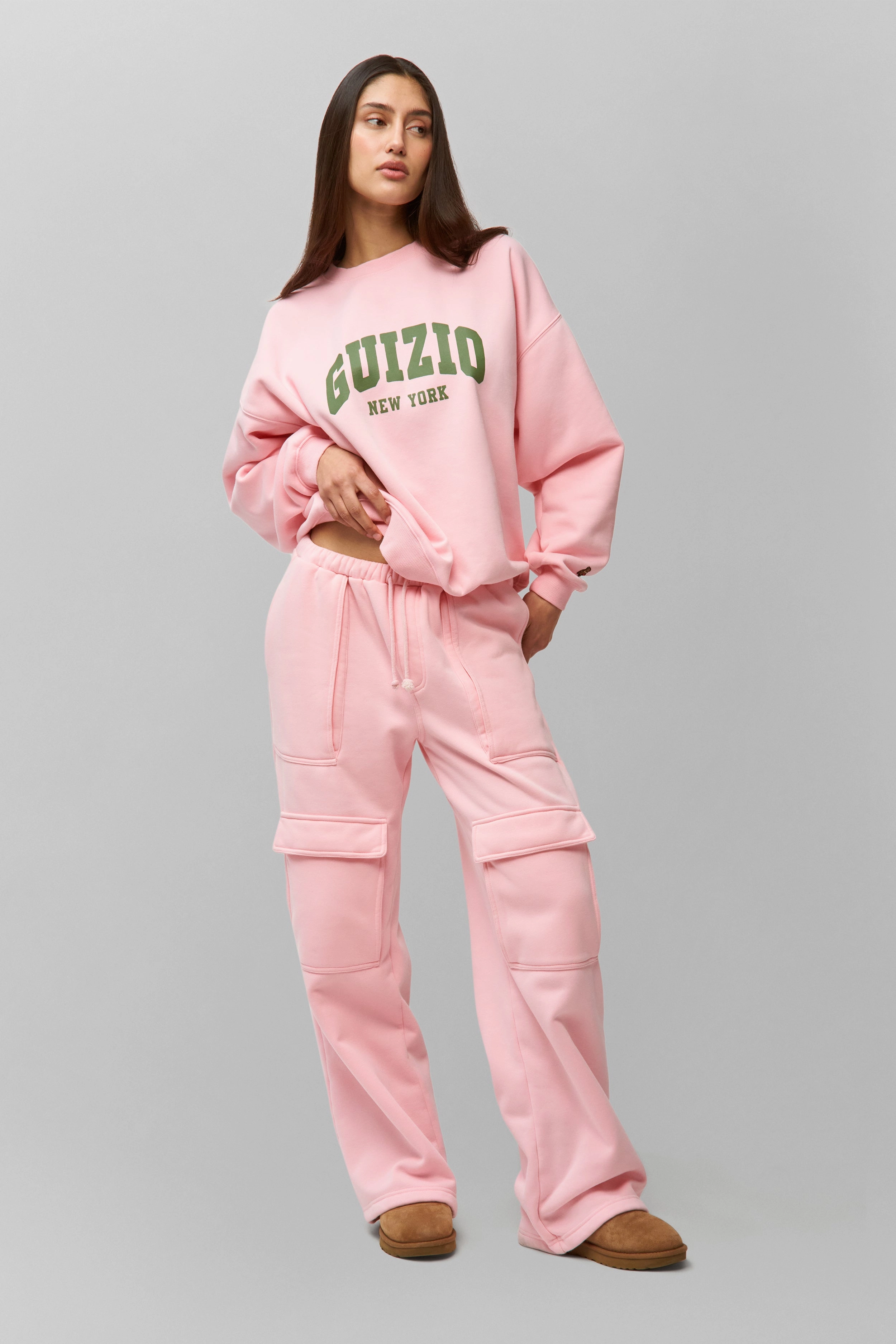 EcoFriendly Textile HighDensity Knit Guizio Fleece Crewneck