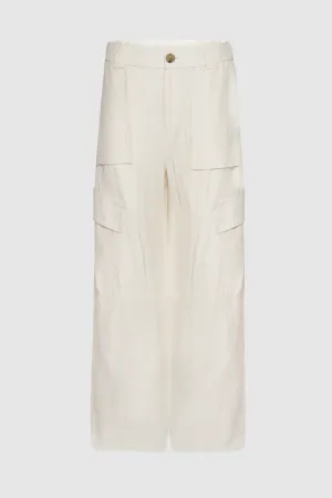 Wide Leg Cargo Pants Bone