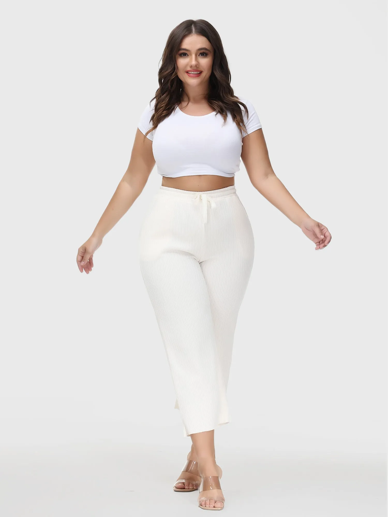 Wide Leg High-Waisted Straight Corduroy Pants