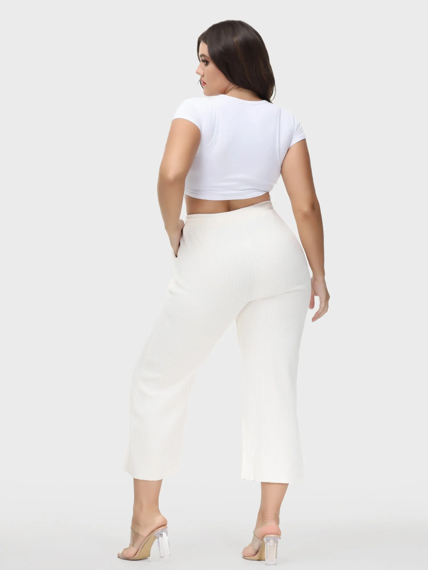 Wide Leg High-Waisted Straight Corduroy Pants