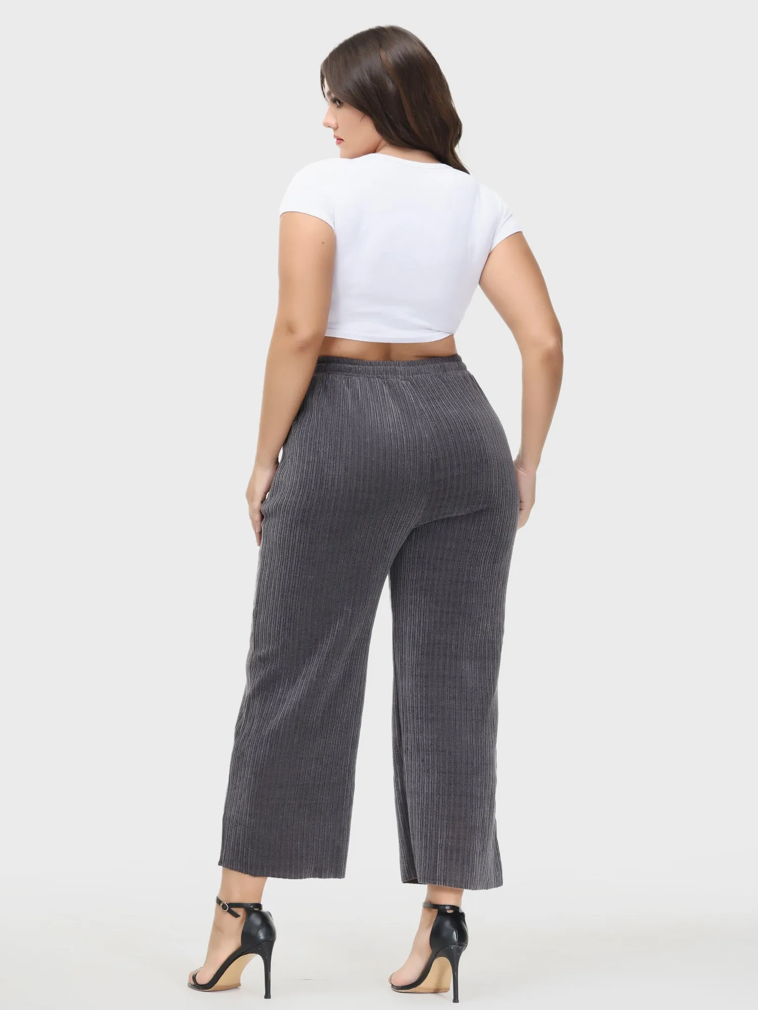 Wide Leg High-Waisted Straight Corduroy Pants