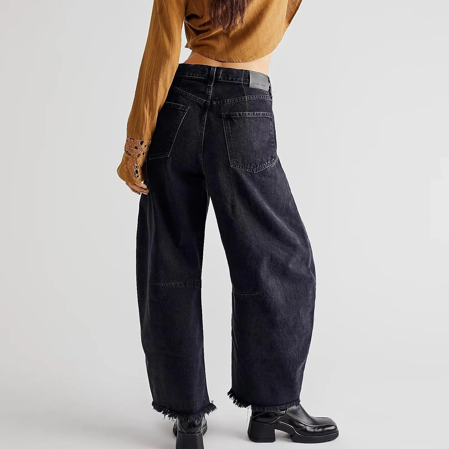 Wide Leg Jeans for Women High Waisted Flare Cropped Denim Pants High Waisted Straight Leg Stretchy Baggy Trousers