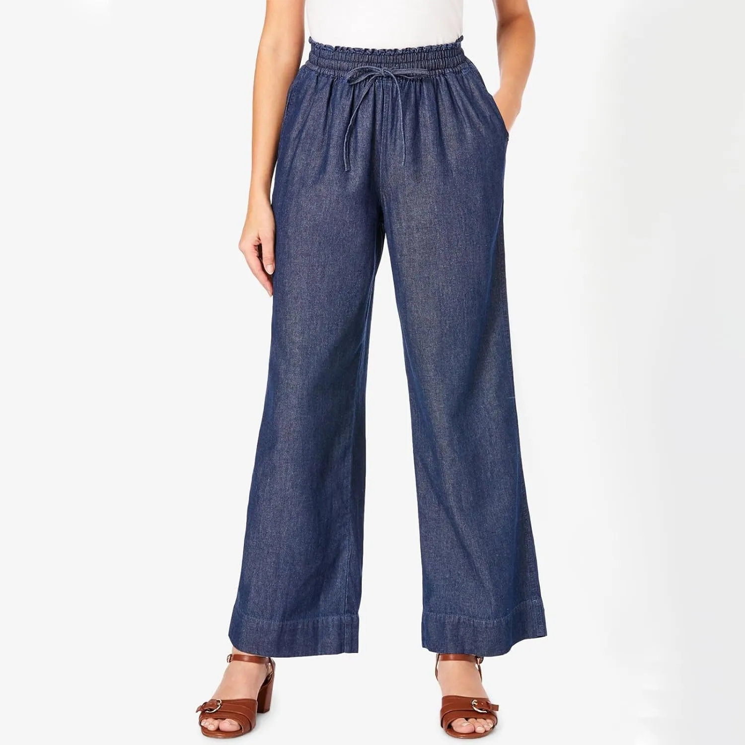 Wide Leg Jeans for Women High Waisted Flare Cropped Denim Pants High Waisted Straight Leg Stretchy Baggy Trousers
