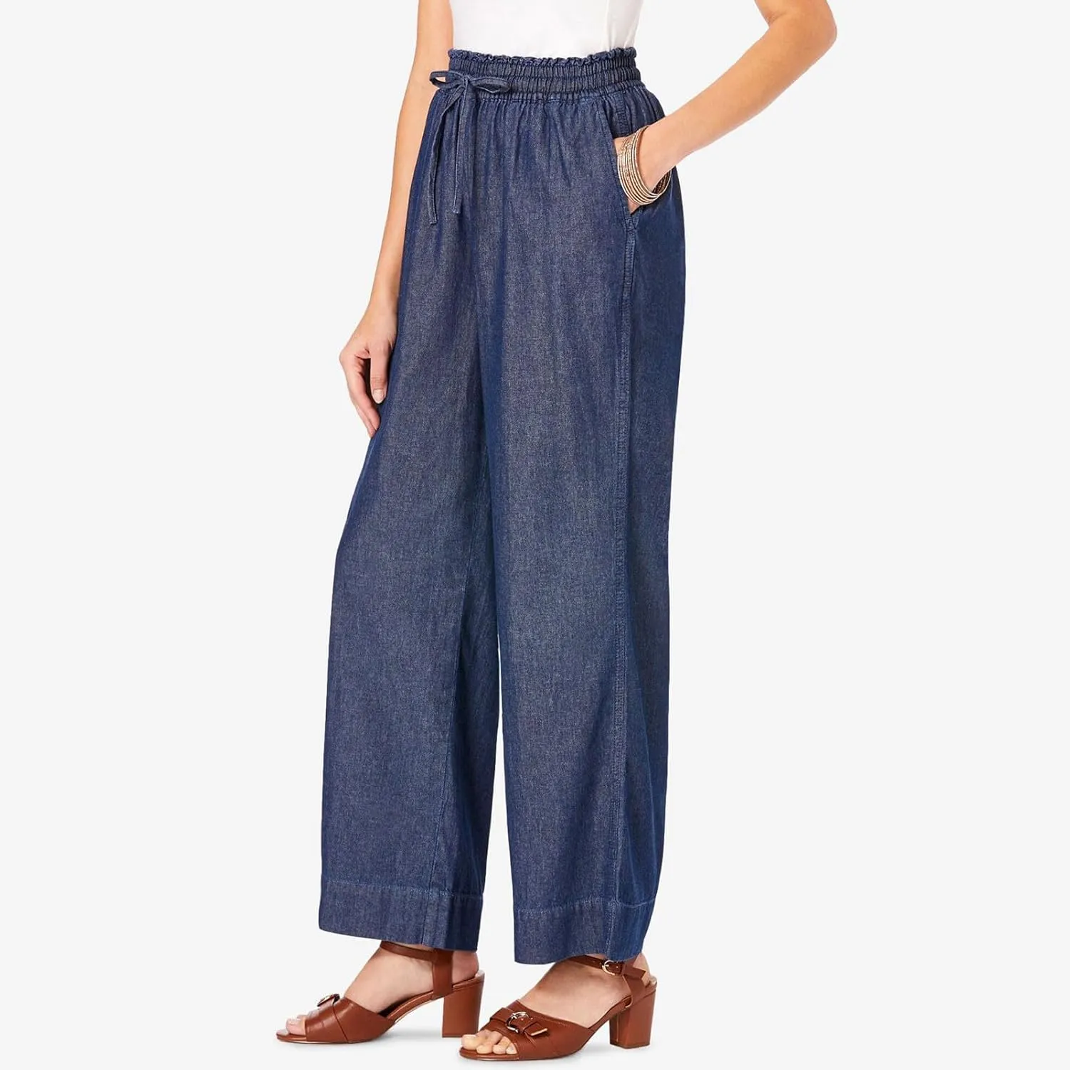 Wide Leg Jeans for Women High Waisted Flare Cropped Denim Pants High Waisted Straight Leg Stretchy Baggy Trousers