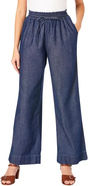 Wide Leg Jeans for Women High Waisted Flare Cropped Denim Pants High Waisted Straight Leg Stretchy Baggy Trousers