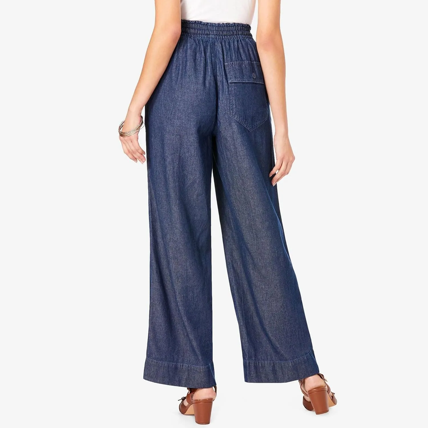 Wide Leg Jeans for Women High Waisted Flare Cropped Denim Pants High Waisted Straight Leg Stretchy Baggy Trousers