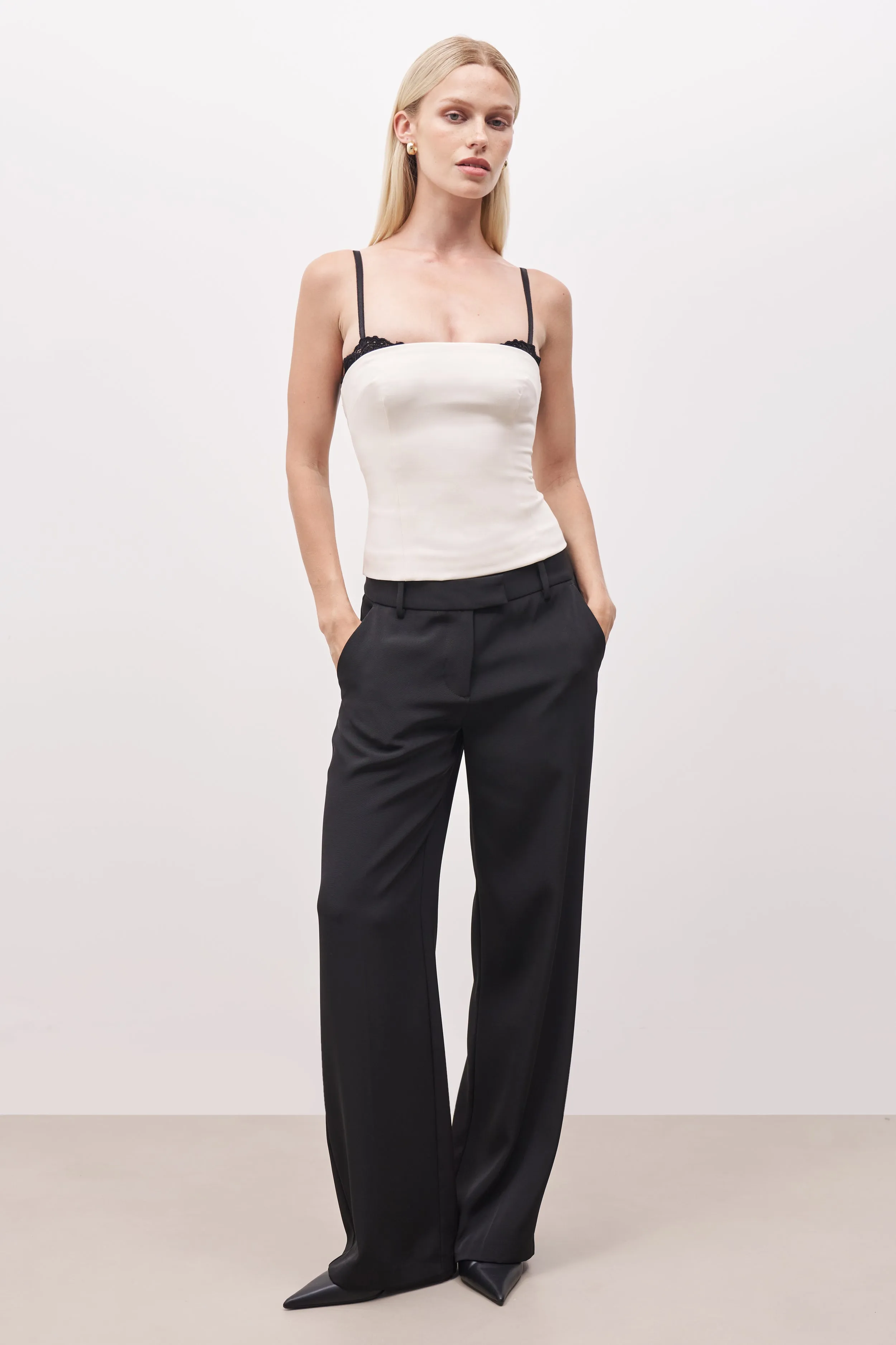 Sun Protection Fabric SunProtective Tailored Bra Detail Bustier - Cream/Black