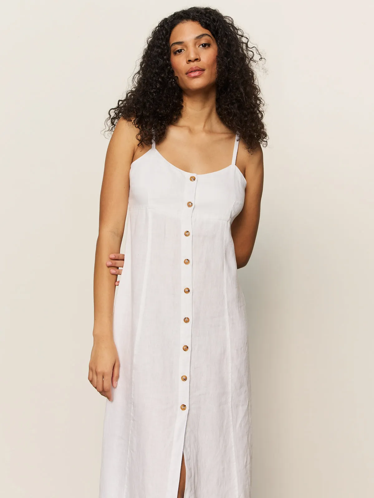 Cool Undertone Wilder Linen Dress Bleached White