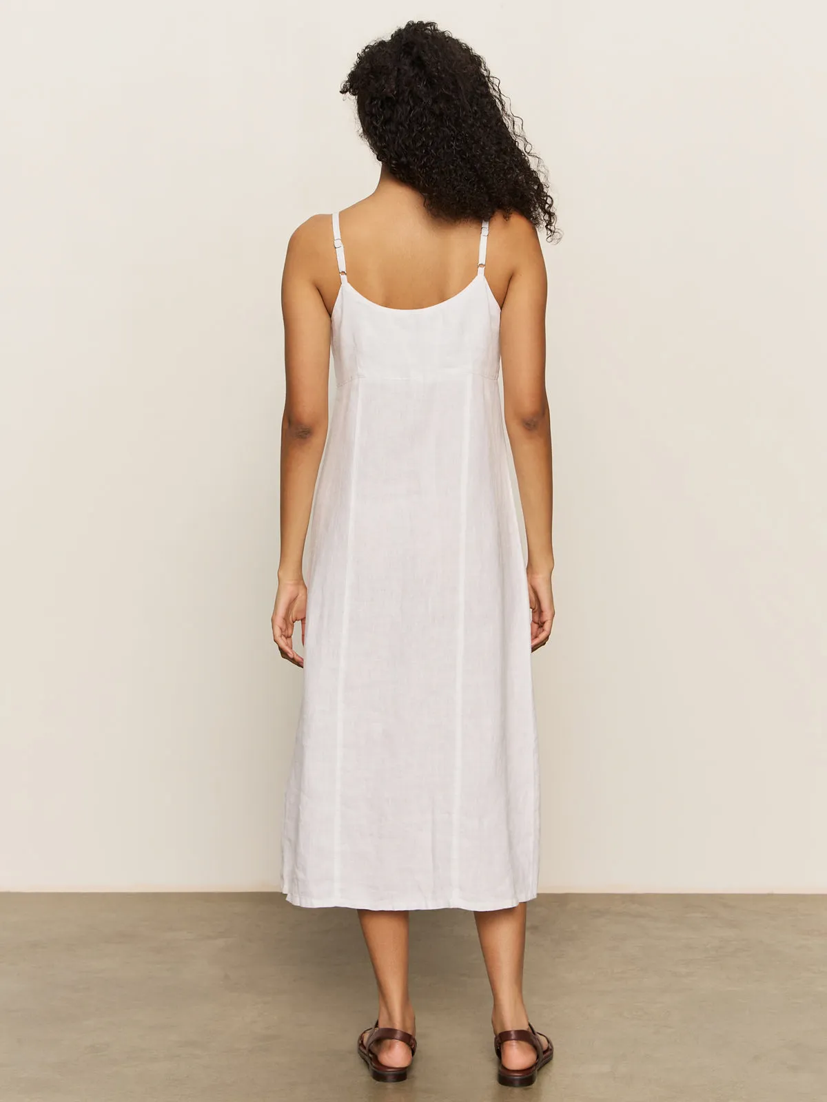 Wilder Linen Dress Bleached White Texture Play