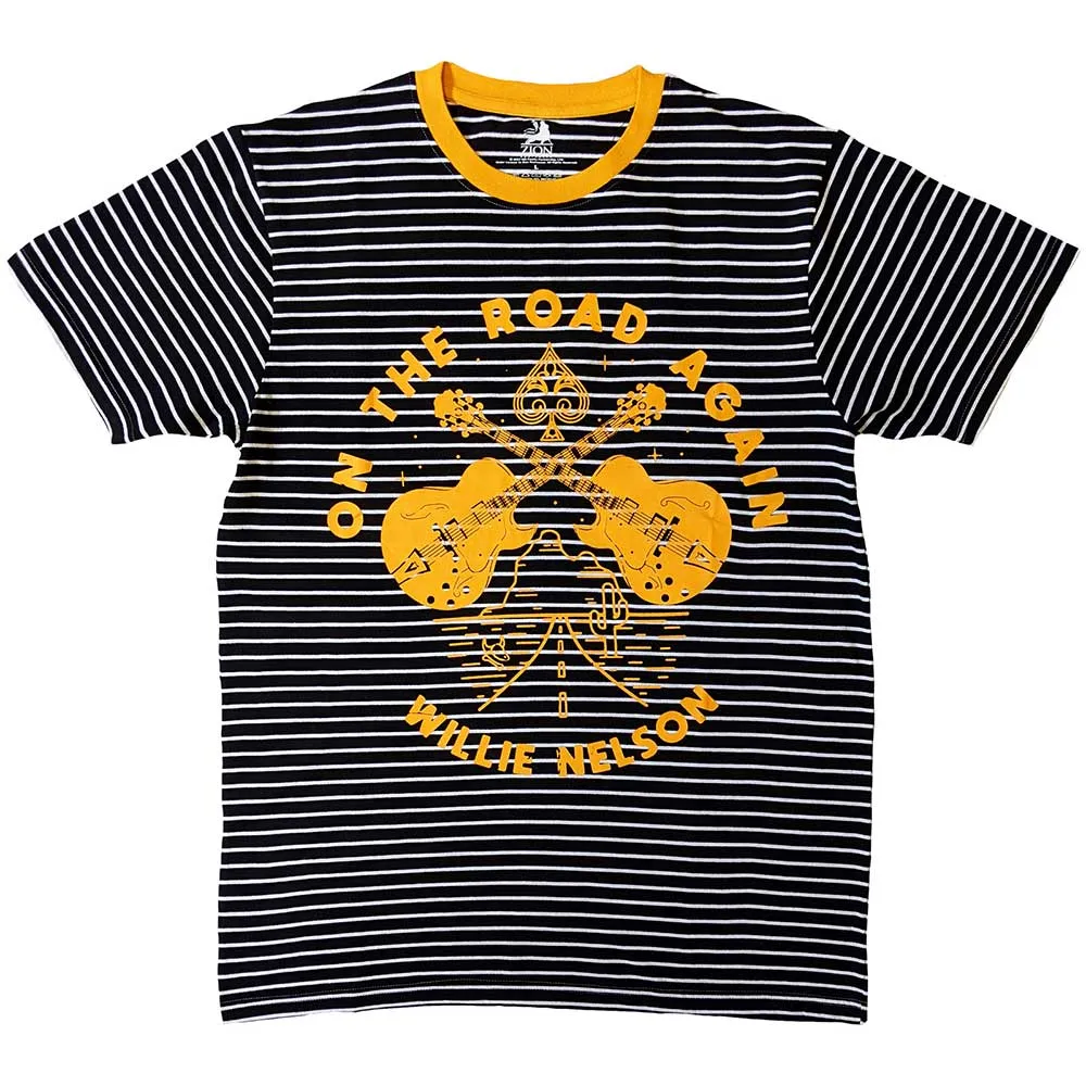Willie Nelson Unisex Ringer T-Shirt: On The Road Again Ringer