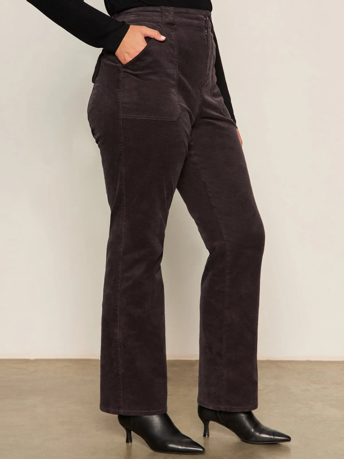 Corduroy Hayden Bootcut Pant Semi Sweet Extended Sizing Heather Effect Finish AntiStaticLining