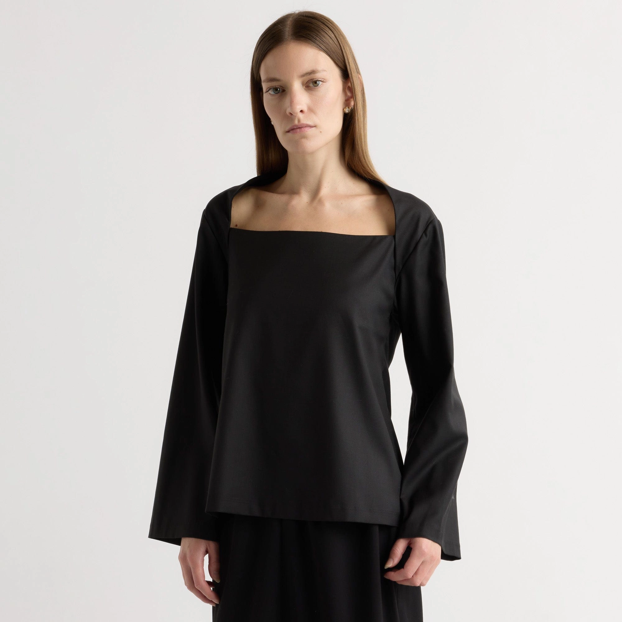Tatiana Wide-Neck Flare-Sleeve Blouse ErgonomicShape