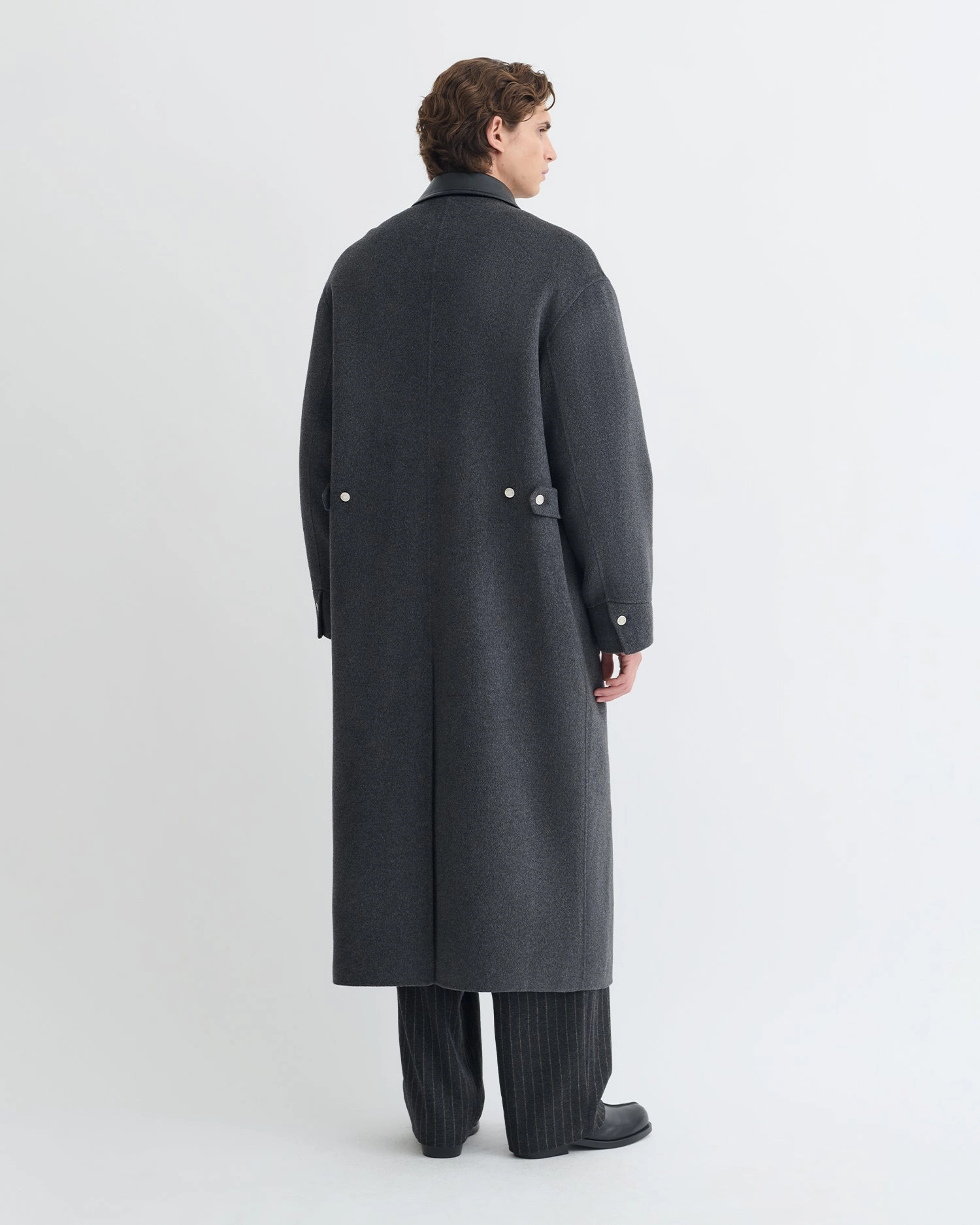 Wylder - Double Wool Coat - Grey Melange Aspect