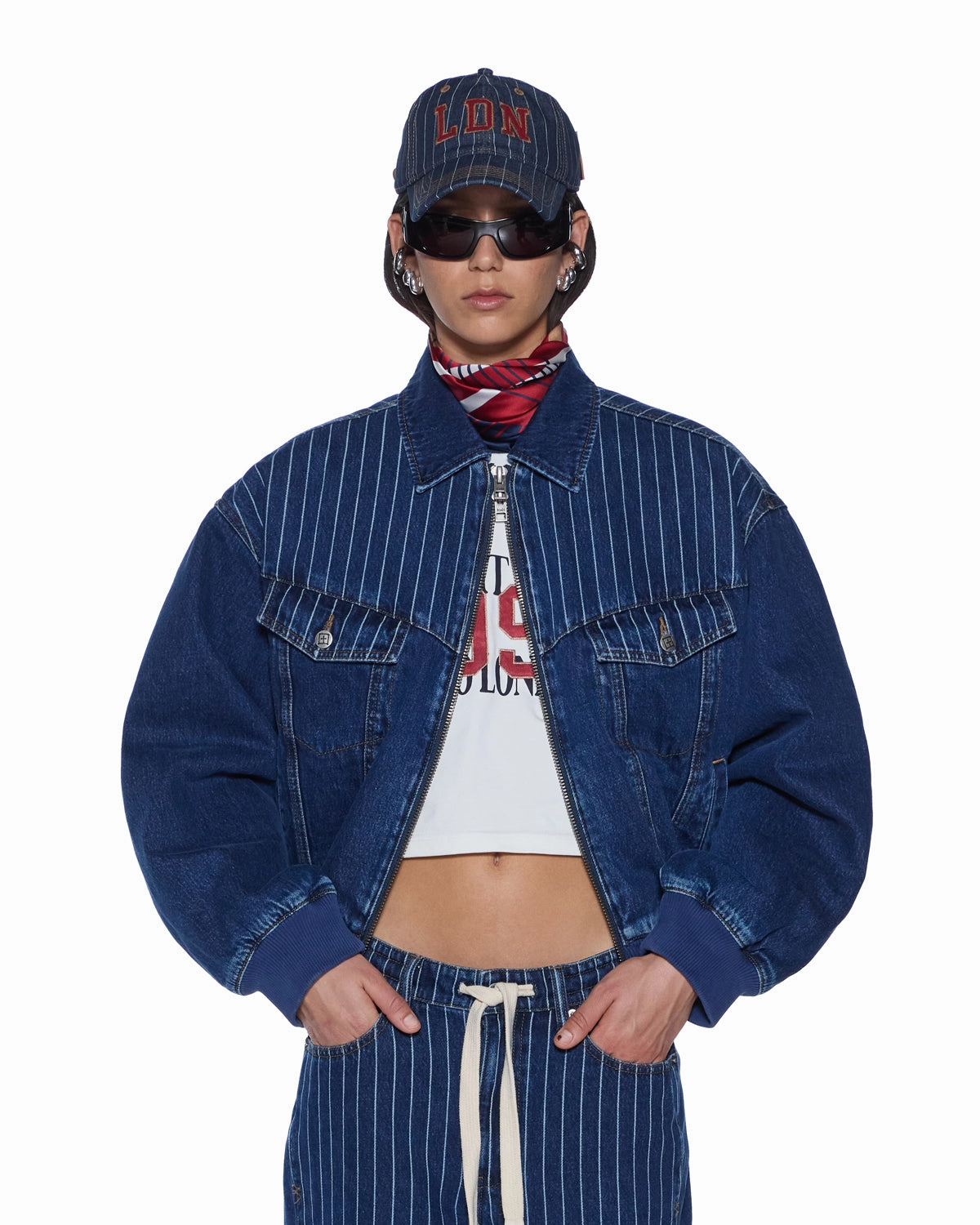 Demonstrate Attention DISTRICT BOMBER MAYFAIR BLUE SPLICED