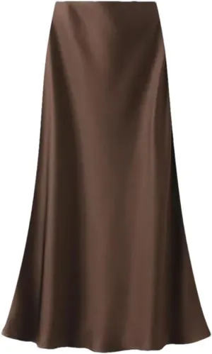 Women Elegant Satin Fishtail Skirts Temperament Long Skirt Solid Color All-Match Dress