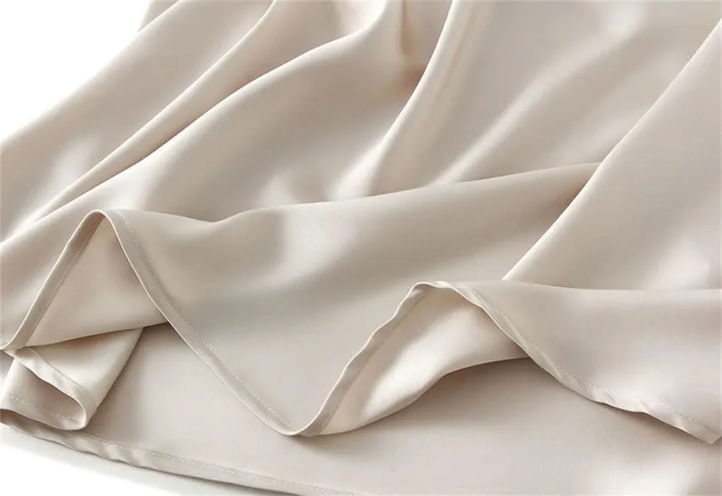 Women Elegant Satin Fishtail Skirts Temperament Long Skirt Solid Color All-Match Dress