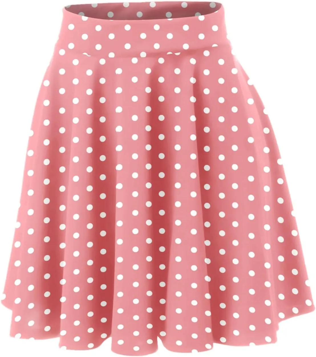 Women Going Out Skirts Womens A Line Midi Skirt Flared High Waist Skirts Polka Dot Pleated Ruffle Hem Vintage
