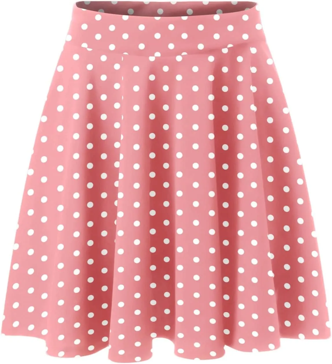 Women Going Out Skirts Womens A Line Midi Skirt Flared High Waist Skirts Polka Dot Pleated Ruffle Hem Vintage