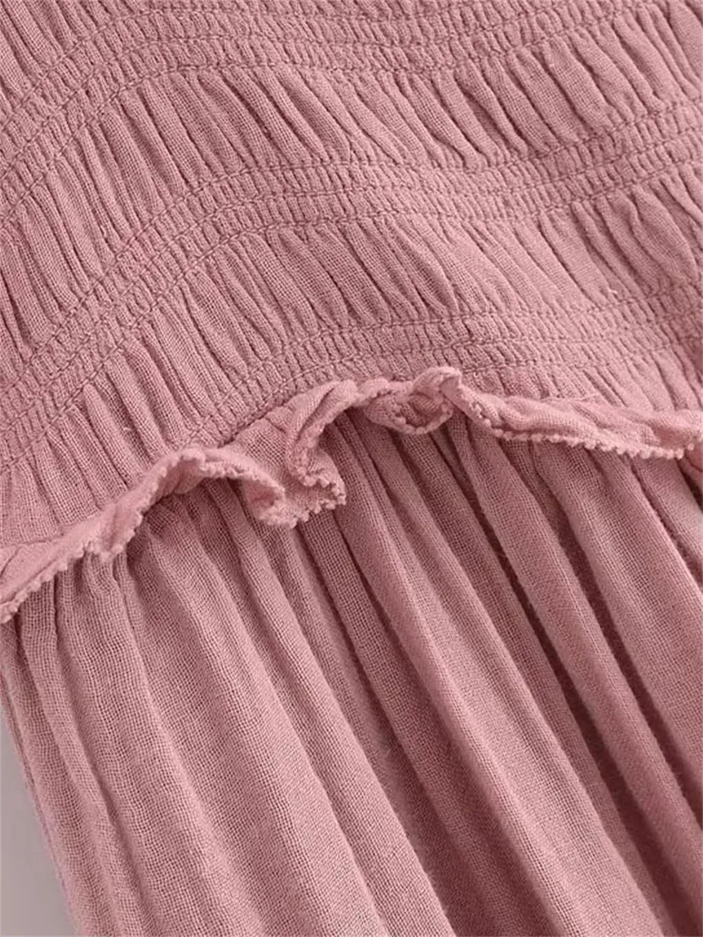 Women Ruffled Camisole Dress Draped Slim Sleeveless Solid Bohemian Beach Dresses