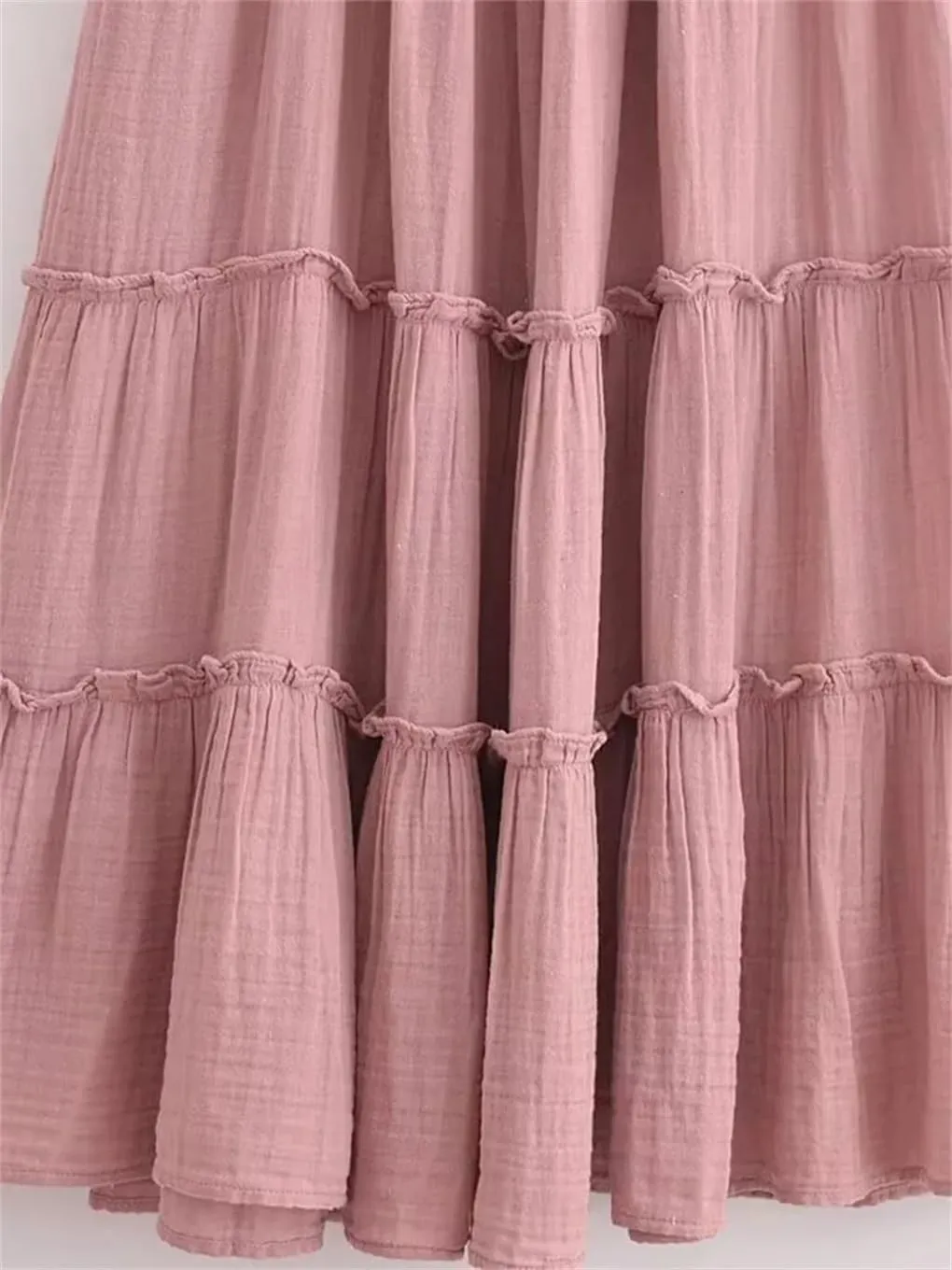 Women Ruffled Camisole Dress Draped Slim Sleeveless Solid Bohemian Beach Dresses