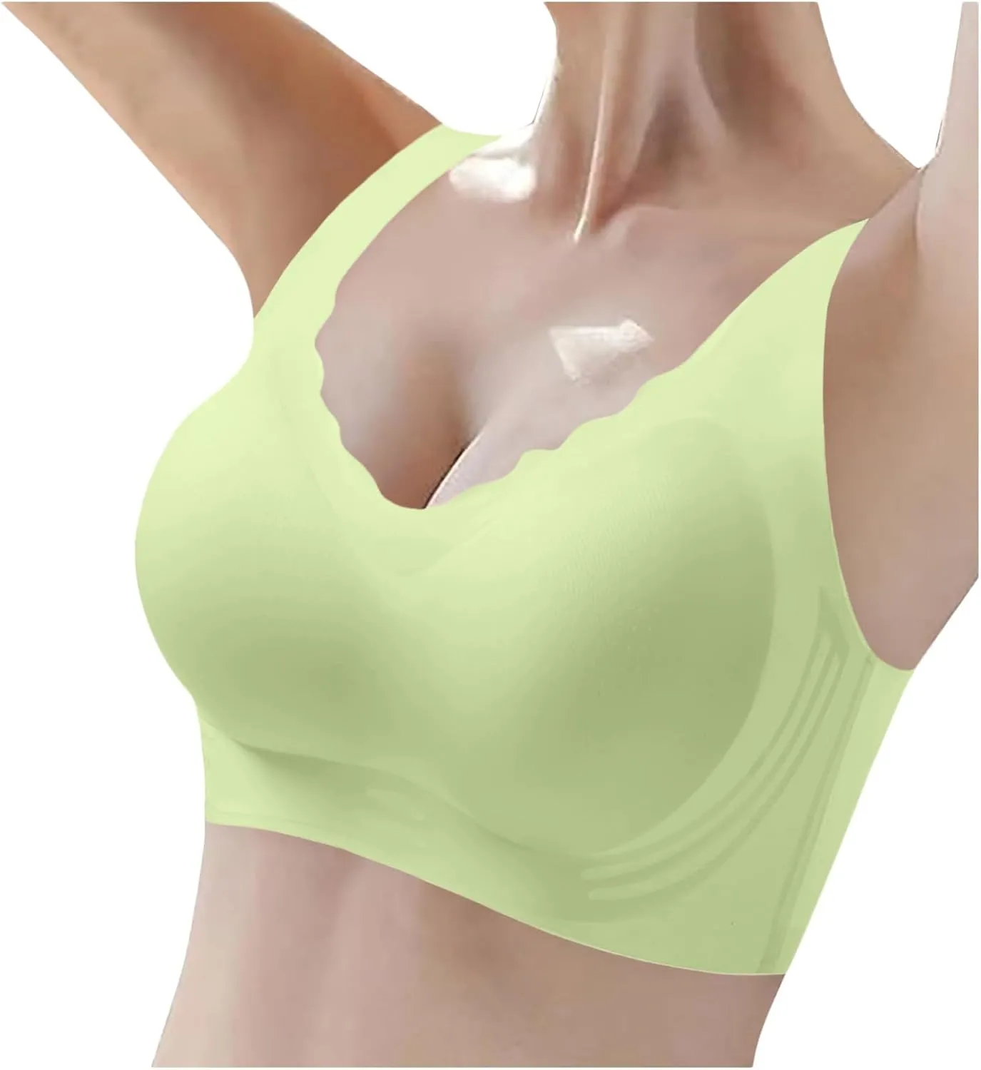 Women Seamless Stretch Wireless Bra Plus Size Padded High Support Comfort Bras Bralette