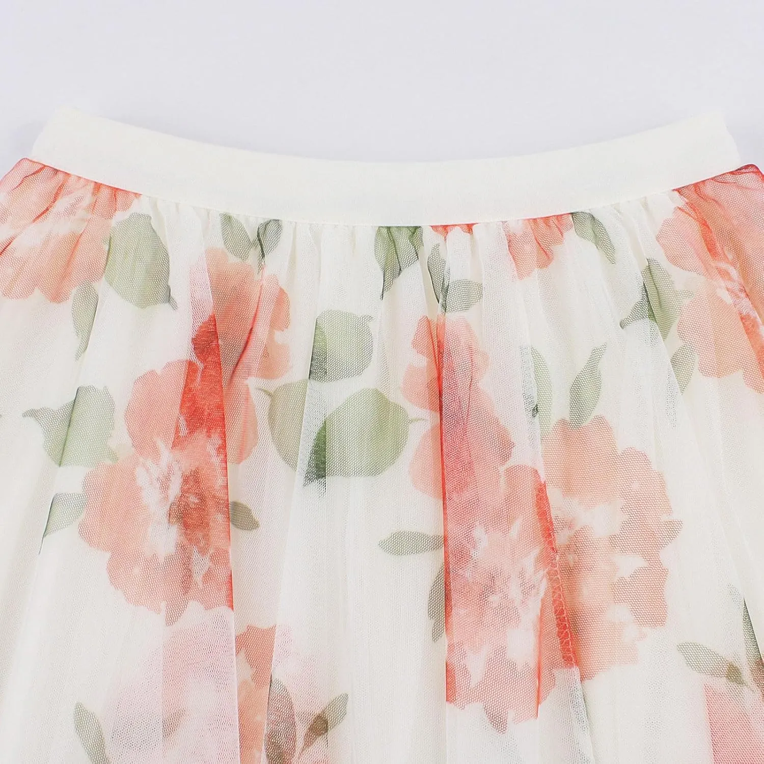 Women Summer Boho Skirts Elastic Waist Floral Beach Maxi Skirt Flowy Pleated Bohemian Skirts Cruise Outfits