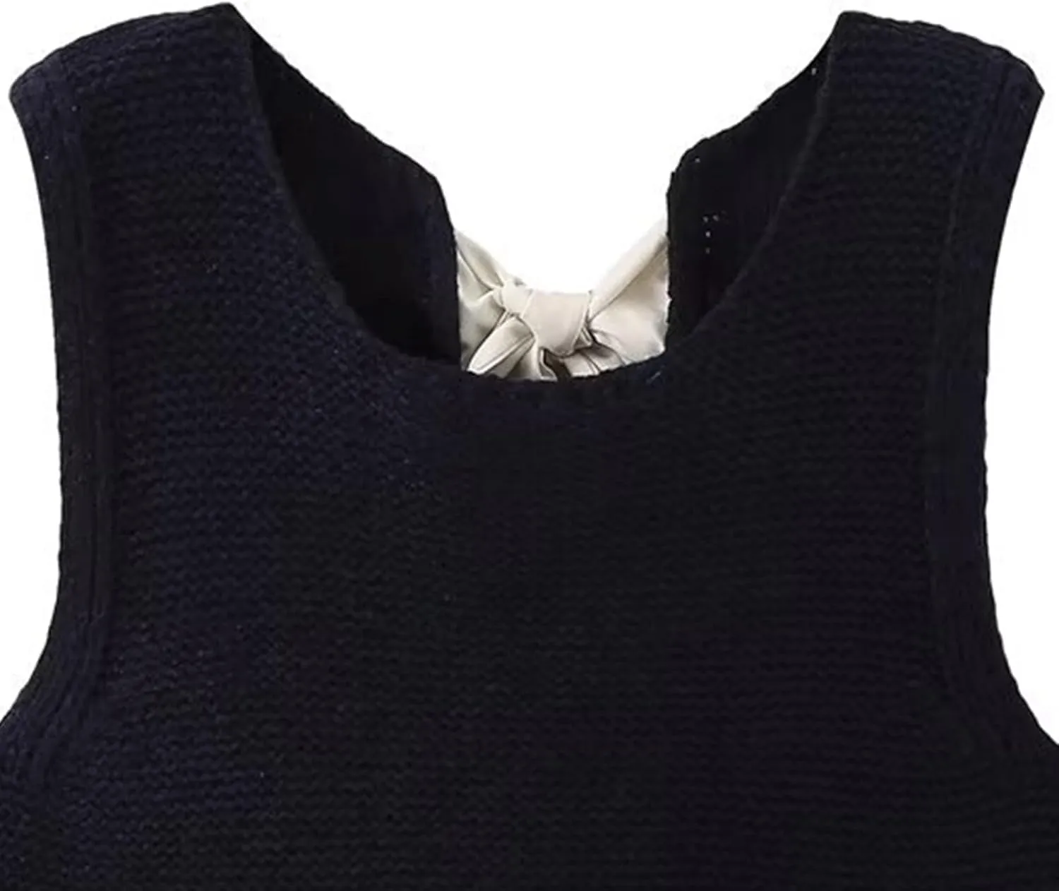 Women Y2k Bow Tie Sweater Vest Top Back Split Sleeveless Crochet Short Sweater Shirt Casual Knit Cardigan Tank Tops