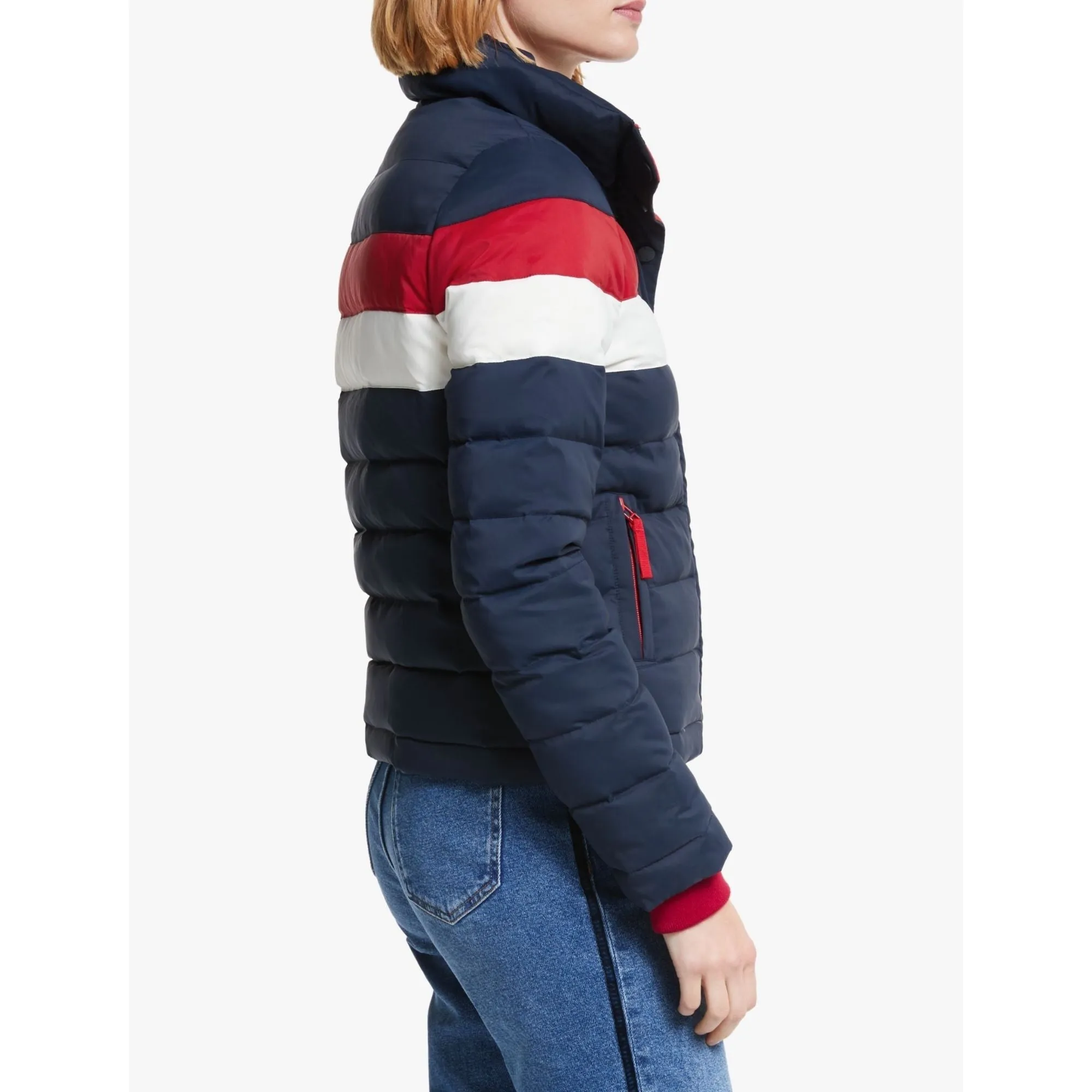 Women's 70s Quilted Puffer Jacket - Navy Blue
