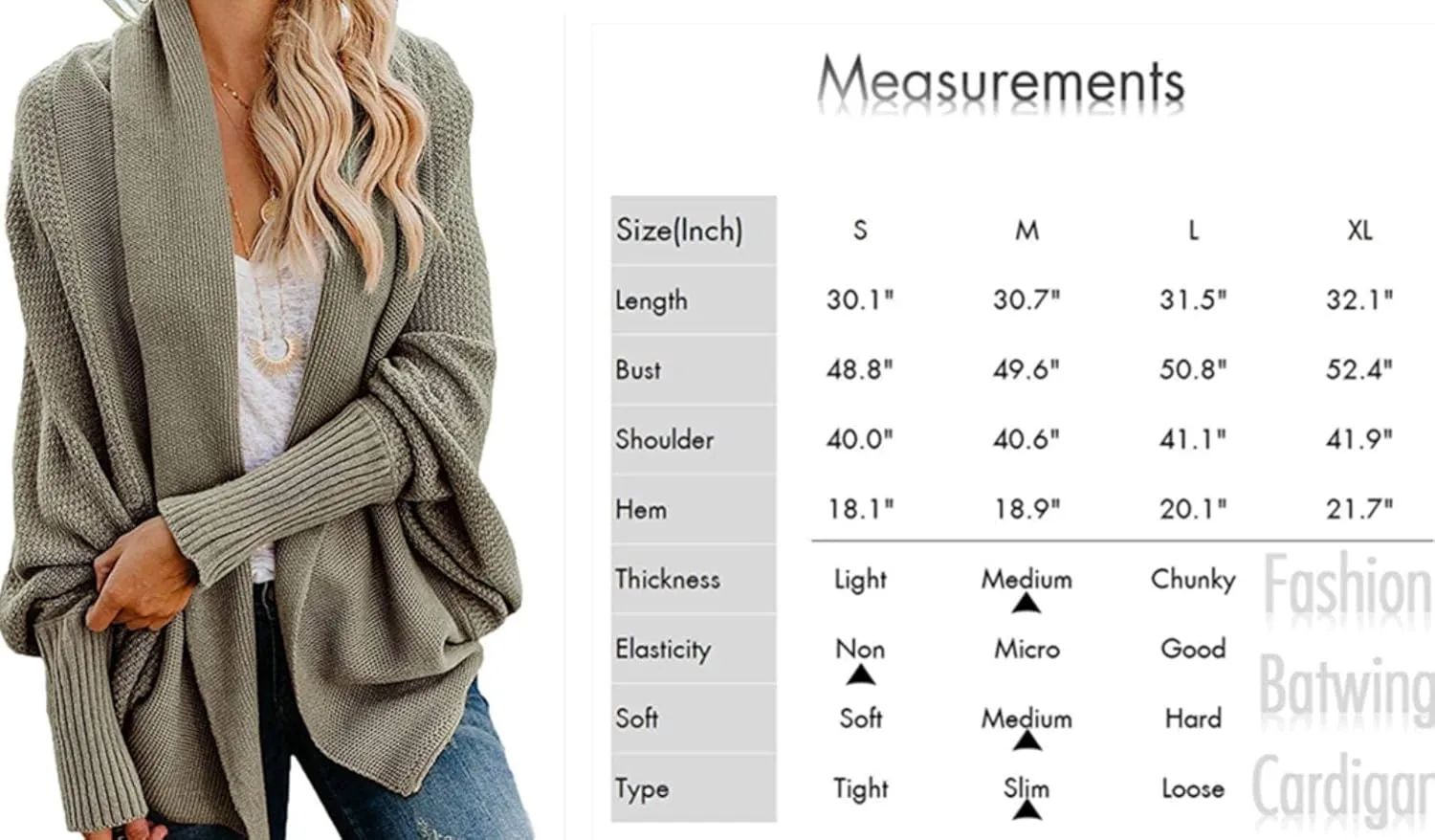Women's Batwing Cardigan Sweaters Shawl Collor Wrap Sweater Coat Open Front Chunky Knit Oversized Sweater Cardigan