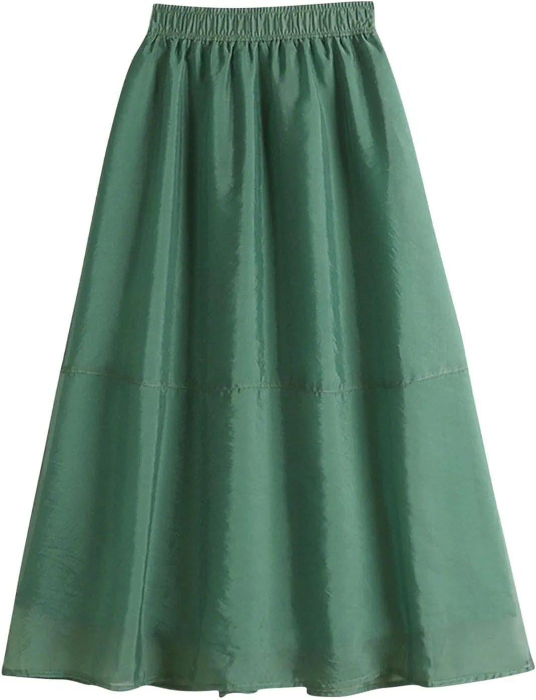 Women's Beach Skorts Summer Solid Color Elastic Waist Dance Skirts Casual Fashion Flowy Ruffle Tiered A Line Skirt