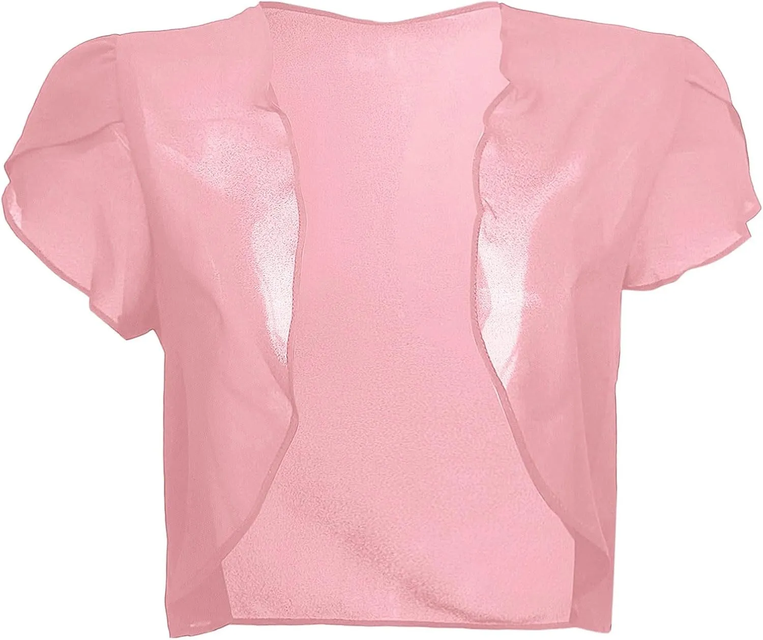 Womens Bolero Shrugs for Summer Dress Puff Short Sleeve Cropped Open Front Sheer Shawl Lightweight Chiffon Cardigans