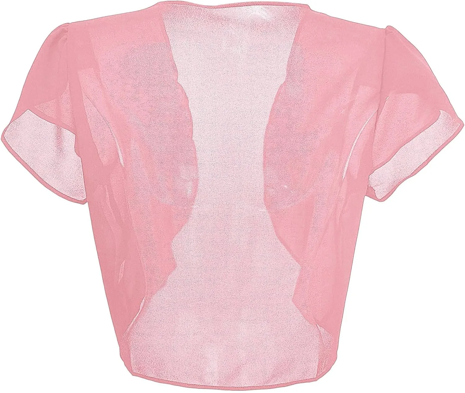 Womens Bolero Shrugs for Summer Dress Puff Short Sleeve Cropped Open Front Sheer Shawl Lightweight Chiffon Cardigans