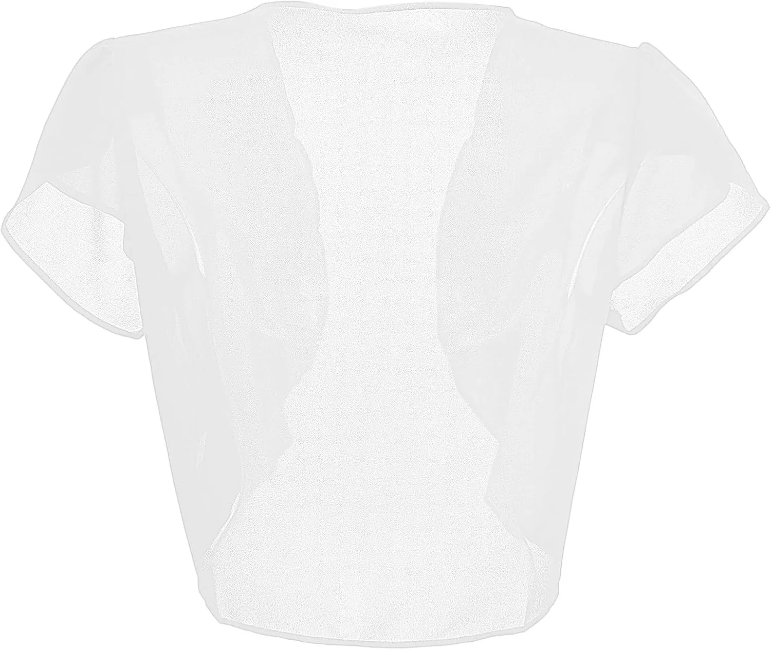 Womens Bolero Shrugs for Summer Dress Puff Short Sleeve Cropped Open Front Sheer Shawl Lightweight Chiffon Cardigans