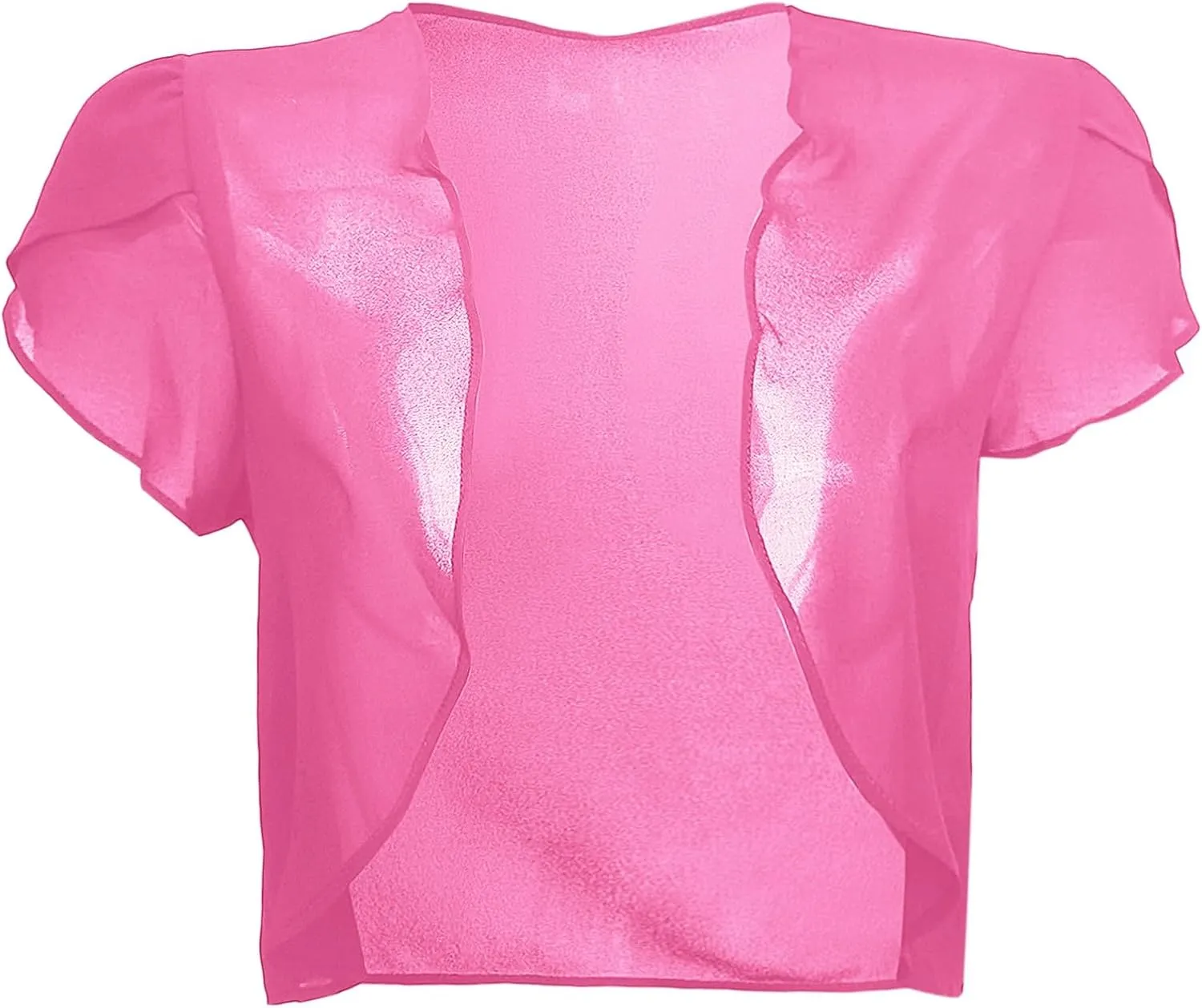 Womens Bolero Shrugs for Summer Dress Puff Short Sleeve Cropped Open Front Sheer Shawl Lightweight Chiffon Cardigans