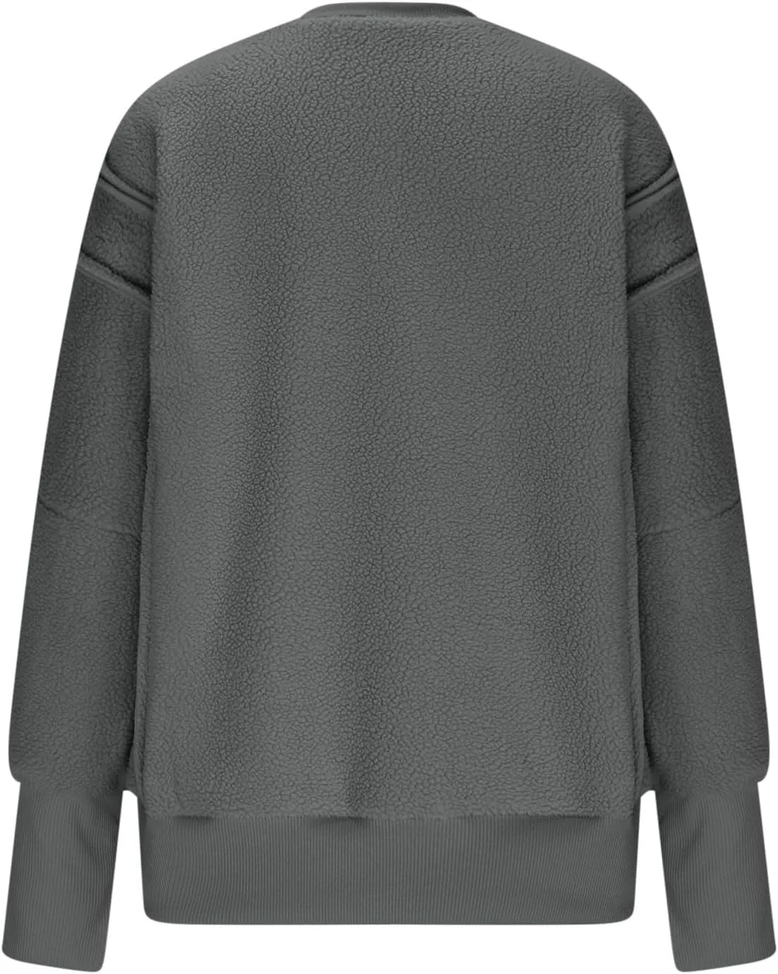 Womens Casual Crewneck Sweatshirt Fleece Long Sleeve Tops Oversized Pullover Winter Fashion Outfits Clothes 2024