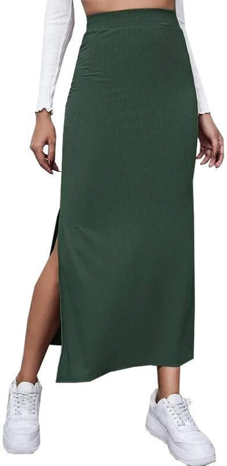 Women's Casual Long Skirt High Waisted Pencil Long Skirts Women Midi Skirt Pencil Skirts Spring Dresses for Women