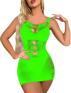 Women's Chemise Babydoll Sexy Lingerie One Piece Cutout Lingerie for Women for Sex Play Set Cheeky Sheer Lace Dress