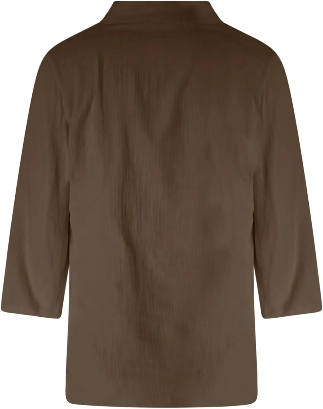 Womens Cotton Linen 3/4 Sleeve Tops Summer Notch V-Neck Tshirts Ladies Vintage Casual Blouse Dressy Loose Basic Tee