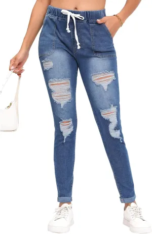 Womens Curvy High Rise Skinny Jeans Comfy Stretch Classic Jeans Pants