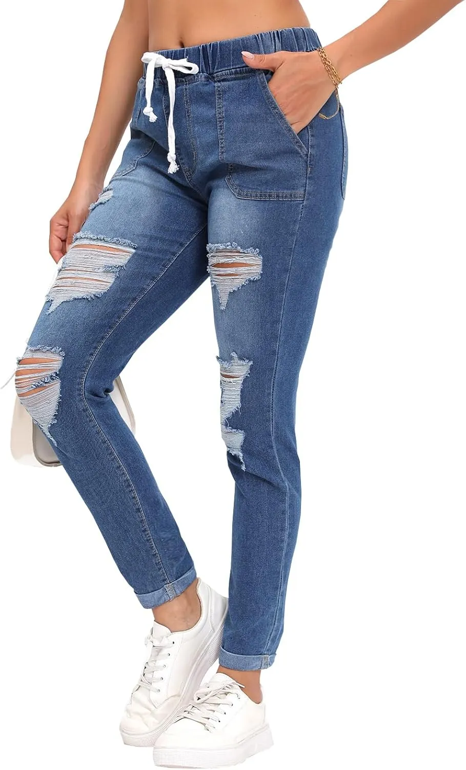 Womens Curvy High Rise Skinny Jeans Comfy Stretch Classic Jeans Pants