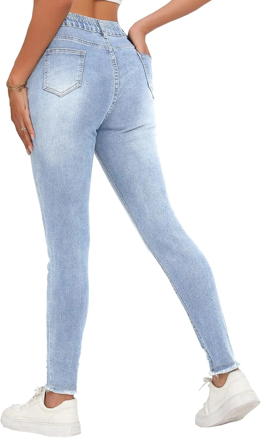 Womens Curvy High Rise Skinny Jeans Comfy Stretch Classic Jeans Pants