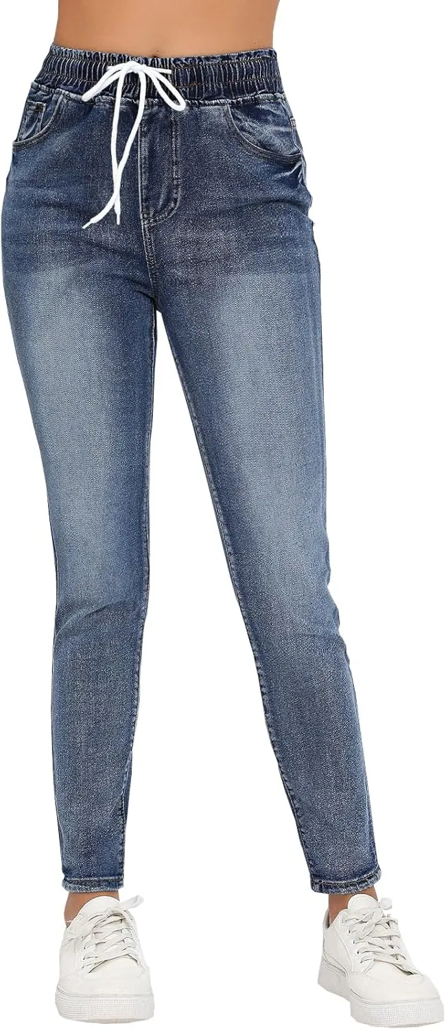 Womens Curvy High Rise Skinny Jeans Comfy Stretch Classic Jeans Pants