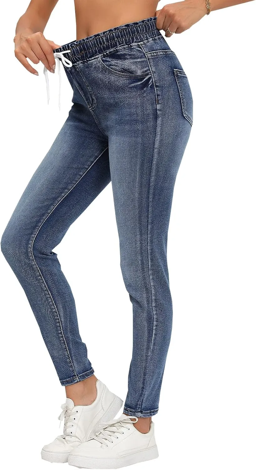 Womens Curvy High Rise Skinny Jeans Comfy Stretch Classic Jeans Pants